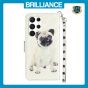 Brilliance LUX Samsung S23 Ultra Flip PU Leather Wallet 3D Print Dog with Wrist Strap Case