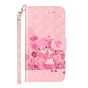 Brilliance LUX iPhone 6P/7P/8P Flip PU Leather Wallet 3D Print Pink Bear with Wrist Strap Case