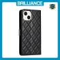 Brilliance LUX iPhone 13 Flip PU Leather Wallet 3D Print Rhombus Case Black