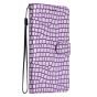Brilliance LUX iPhone 6P/7P/8P Flip PU Leather Wallet Crocodile Print Card Pockets with Wrist Strap Case Purple