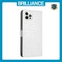 Brilliance LUX iPhone 13 Pro Max Flip PU Leather Wallet Crocodile Print Card Pockets with Wrist Strap Case White