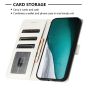 Brilliance LUX iPhone 14 Pro Max Flip PU Leather Wallet Crocodile Print Card Pockets with Wrist Strap Case White