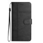 Brilliance LUX Samsung A25 5G Flip PU Leather Wallet ShockProof Imprinted Cowhide Texture with Wrist Strap Case Black