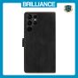 Brilliance LUX Samsung S24 Ultra Flip Premium PU Leather Wallet Business Style with Card Pockets Case Black