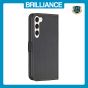 Brilliance LUX Samsung S24 Flip Book PU Leather Wallet  Holder & Stand with Card Pockets Case Black