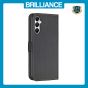 Brilliance LUX Samsung A05S Flip Book PU Leather Wallet  Holder & Stand with Card Pockets Case Black