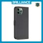 Brilliance LUX iPhone 11Pro Max Flip Book PU Leather Wallet  Holder & Stand with Card Pockets Case Black