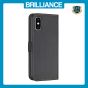 Brilliance LUX iPhone X/XS Flip Book PU Leather Wallet  Holder & Stand with Card Pockets Case Black