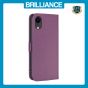 Brilliance LUX iPhone XR Flip Book PU Leather Wallet  Holder & Stand with Card Pockets Case Purple