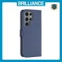 Brilliance LUX Samsung S24 Ultra Flip Book PU Leather Wallet  Holder & Stand with Card Pockets Case Blue