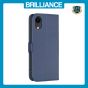 Brilliance LUX iPhone XR Flip Book PU Leather Wallet  Holder & Stand with Card Pockets Case Blue