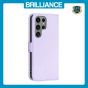 Brilliance LUX Samsung S23 Ultra Flip Book PU Leather Wallet Holder & Stand with Card Pockets Case Light Purple