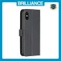 Brilliance LUX iPhone XS Max Flip Book PU Genuine Leather Detachable Strong Magnetic Wallet with Card Pockets Case Black
