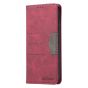 Brilliance LUX Samsung S22 Ultra Flip PU Leather Stitching Colors Dark Magnetic Wallet with Card Pockets Case Red