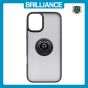 Brilliance LUX iPhone 16 Plus Hybrid Shell Anti-shock Ring Kickstand TPU Matte Case Black+Red