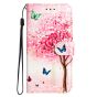 Brilliance LUX iPhone 15 Plus Flip PU Leather Wallet 3D Print Cartoon Butterfly Flower with Wrist Strap Case