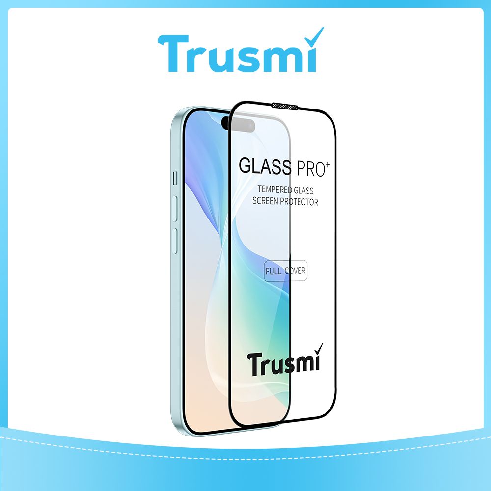 TRUSMI 3D Transparent Tempered Glass Screen Protector for iPhone 16 Pro / 17 / 17 Pro