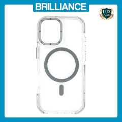 Brilliance LUX iPhone 17 Clear Magnetic Hybrid TPU + Acrylic Phone Case Gray