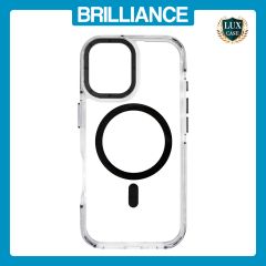 Brilliance LUX iPhone 17 Clear Magnetic Hybrid TPU + Acrylic Phone Case Black