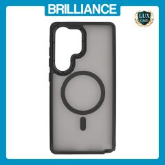 Brilliance LUX Samsung S25 Ultra Silicone-Feel Magnetic Hybrid TPU + PC Phone Case Black