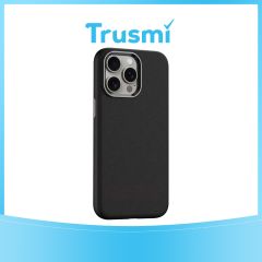 TRUSMI iPhone 12 Pro Max PU Leather Magnetic Phone Case, Black