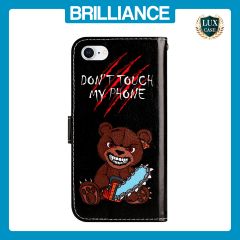 Brilliance LUX iPhone 6/7/8 Flip PU Leather Wallet 3D Print Bear with Wrist Strap Case