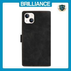 Brilliance LUX iPhone 14 Plus Flip Premium PU Leather Wallet Business Style with Card Pockets Case Black