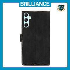 Brilliance LUX Samsung A25 5G Flip Premium PU Leather Wallet Business Style with Card Pockets Case Black