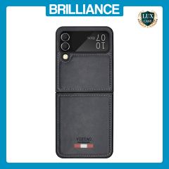 Brilliance LUX Samsung Flip4 TPU PC Leather Scratch Proof Hybrid with folding Case Blue