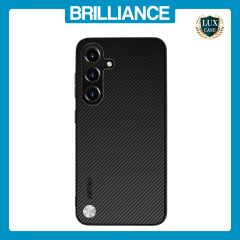 Brilliance LUX Samsung A34 5G PC Carbon Fiber Leather with folding Case Black