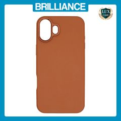 Brilliance LUX iPhone 16 Plus Luxury Vegan Soft Premium PU Leather Magnetic Cover with Metal Camera Case Khaki