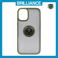 Brilliance LUX iPhone 16 Plus Hybrid Shell Anti-shock Ring Kickstand TPU Matte Case Green