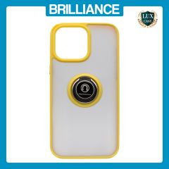 Brilliance LUX iPhone 16 Pro Max Hybrid Shell Anti-shock Ring Kickstand TPU Matte Case Yellow