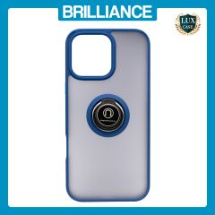 Brilliance LUX iPhone 16 Pro Max Hybrid Shell Anti-shock Ring Kickstand TPU Matte Case Royal Blue