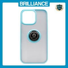 Brilliance LUX iPhone 16 Pro Max Hybrid Shell Anti-shock Ring Kickstand TPU Matte Case Blue