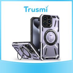 TRUSMI iPhone 12/12 Pro TPU+PC Magnetic Mech Master Phone Case Purple