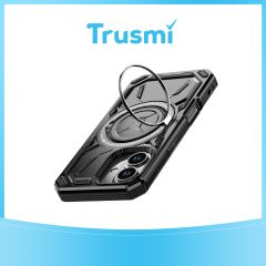 TRUSMI iPhone  12 Pro Max TPU+PC Magnetic Mech Master Phone Case Black