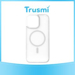 TRUSMI iPhone 12 Pro Max TPU+PC Magnetic Skin-friendly Matte Phone Case Transparent White
