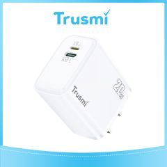 TRUSMI 20W Dual USB-L & Type-C White Fast Charger