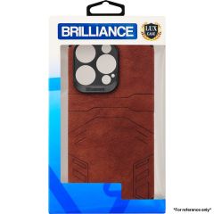 Brilliance LUX For iPhone 11 Eye Protection Four-Pack Edge Leather Case Brown
