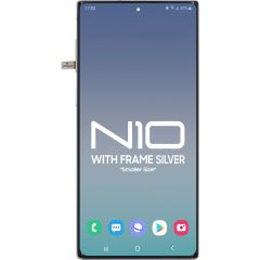 Samsung Note 10 LCD With Touch + Frame After Market Aura Glow/ Silver (Smaller Size)