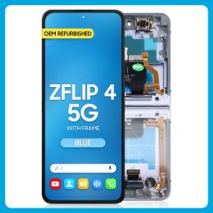 Samsung Z Flip 4 5G Inner LCD With Touch + Frame Blue (Refurbished OLED)