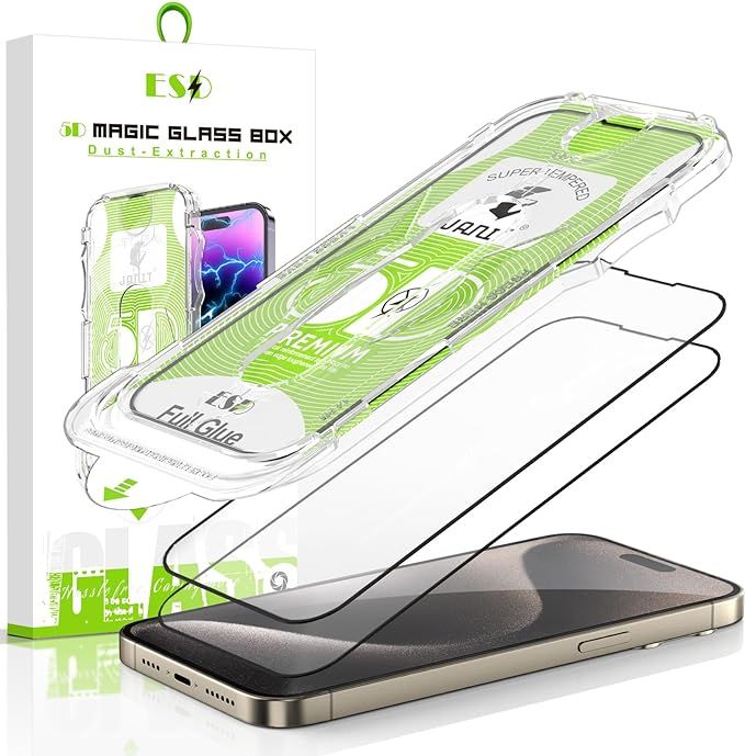 AlignMaster Privacy Protector Kit For iPhone 15 Pro Premium Tempered Glass in Retail Packaging